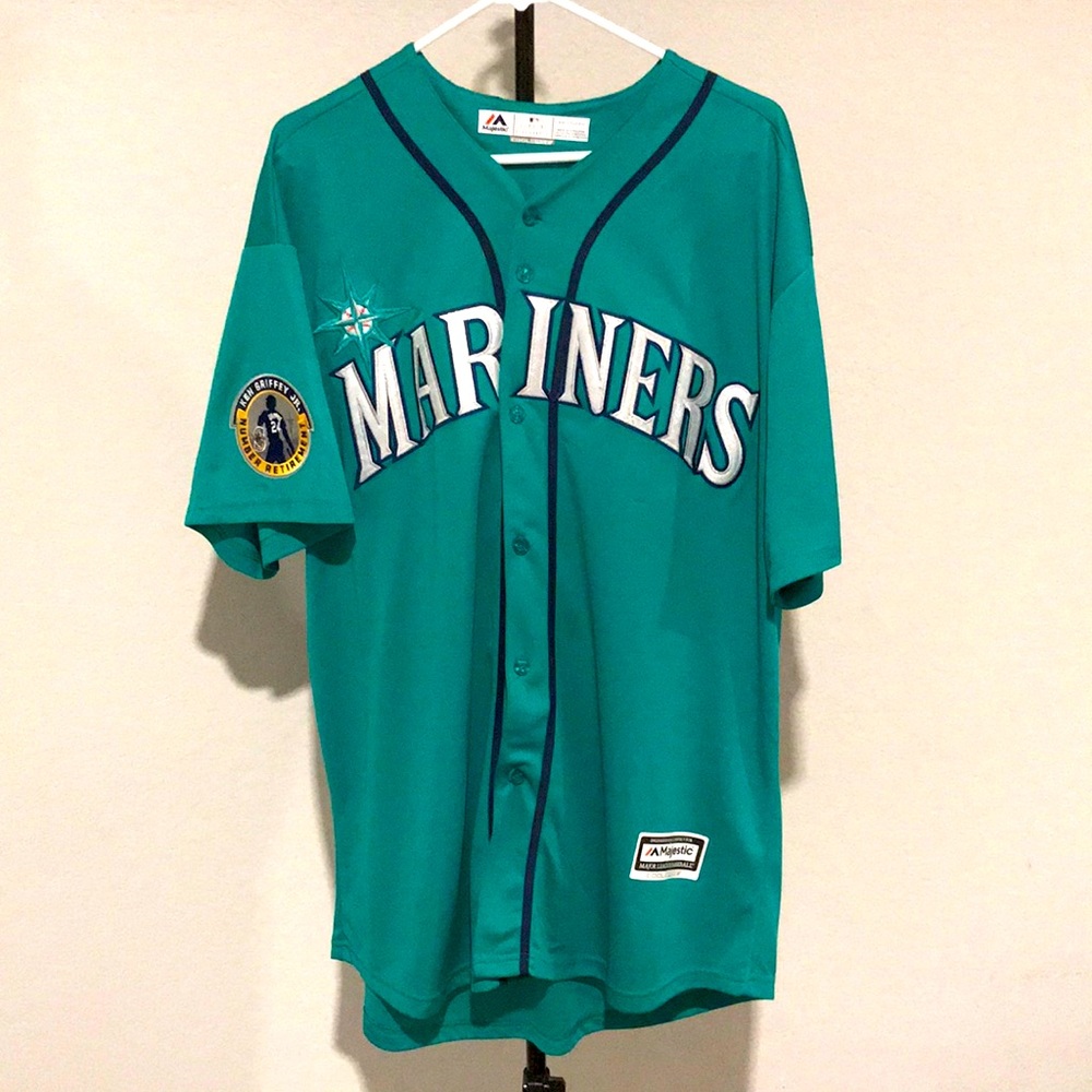 Men's Majestic Ken Griffey Jr. Green Seattle Mariners Cool Base Player Jersey